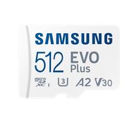 Tarjeta de memoria microSD Samsung EVO Plus (2024) incl. adaptador SD, 512 GB de capacidad de almacenamiento, UHS-I U3, Full HD y 4K UHD, 160 MB/s de lectura para smartphones, tabletas y portátiles