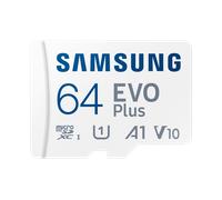 Tarjeta de memoria microSD Samsung EVO Plus (2024) incl. adaptador SD, 64 GB de capacidad de almacenamiento, UHS-I U3, Full HD y 4K UHD, 160 MB/s de lectura para smartphones, tabletas y portátiles