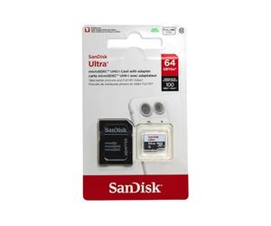 Tarjeta de Memoria SanDisk Ultra Android 64 GB microSDXC UHS-I, Velocidad de Lectura hasta 48 MB/s y Clase 10