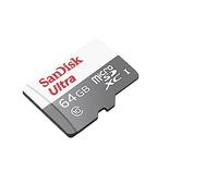 Tarjeta de Memoria SanDisk Ultra Android microSDXC de 64 GB + Adaptador SD con hasta 80 MB/s y Class 10, Rojo Lata (SDSQUNS-064G-GN3MA)