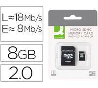 Tarjeta de memoria SD Micro Flash 8 Gb Clase 4 con adaptador - Q-CONNECT