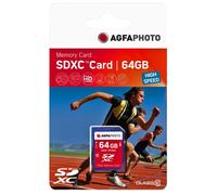 Tarjeta de memoria SDXC - AGFA PHOTO - 64 Go - Clase 10 - Alto rendimiento - Compatibilidad garantizada