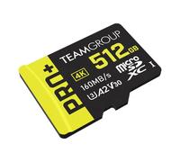 TEAMGROUP Tarjeta A2 Pro Plus 512GB Micro SDXC UHS-I U3 A2 V30, Lectura/Escritura de hasta 160/110 MB/s para Nintendo Switch, Steam Deck, tabletas, Smartphones con Adaptador TPPMSDX512GIA2V3003