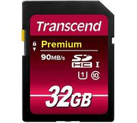Tarjeta de memoria Transcend TS32GSDU1 SDHC Clase 10 UHS-I (Premium), velocidad de transferencia de 90 MB / s (máx.)