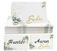 Tarjeta de Mesa para Boda y Eventos - 50 Hojas Para Fiesta, Comunión, Bautizo, Cumpleaños, Confirmación, Baby Shower - 11 x 8,5 cm