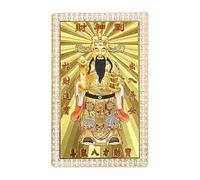Tarjeta de metal del Dios de la Riqueza - Decoración tradicional de cobre dorado auspicioso - Tarjeta de Año Nuevo chino | para coches, bolsas, mesa de comedor, hogar, escuela, oficinas, cafeterías