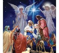 Tarjeta de Navidad 3D Lenticular/Hologrfica con texto en ingls ''A Child is Born Three Wise Men
