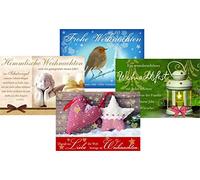 Tarjeta de Navidad 4 bolsas - 120 x 170 mm 4 Tarjetas de Felicitación Postales Surtidas