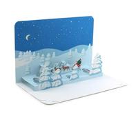 Tarjeta de Navidad desplegable: Papá Noel y reno, tarjeta de felicitación de Navidad para niños, tarjeta de felicitación de Navidad para esposa, mamá y pareja, jefe, billet de Navidad hecho a mano con