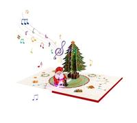 Tarjeta de Navidad emergente con sonido y luz, hecha a mano, plegable, con sobre, regalos hechos a mano, postal, tarjetas de Navidad únicas