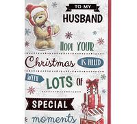 Tarjeta de Navidad extra grande para marido con texto en inglés «to my Amazing Husband Merry Christmas» extra grande de 8 páginas.