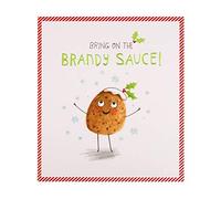 Tarjeta de Navidad para cualquier destinatario de Hallmark - Divertido diseño de pudín de Navidad