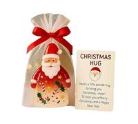 Tarjeta de Navidad para el bolsillo, saludo cordial como compañero conmovedor, tarjeta de bolsillo de Papá Noel con abrazo de Navidad, para familias, adolescentes, niñas, amigos, él, estudiantes y