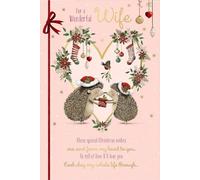 Tarjeta de Navidad para esposa "HedgeHugs" Wishing Well Studios