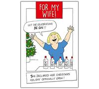 Tarjeta de Navidad para esposa, tarjetas de Navidad divertidas para esposa, tarjeta de Navidad para esposa, tarjeta de Navidad para esposa, tarjeta de Navidad para ella, tarjeta de Navidad para esposa