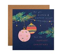 Tarjeta de Navidad para hermana y cuñado de Hallmark - Gran diseño contemporáneo con cadena de papel