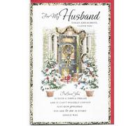 Tarjeta de Navidad para marido, 23 x 15 cm, diseño tradicional de Navidad con texto en inglés "For My Husband Today and Always I Love You"