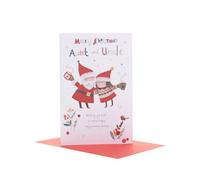 Tarjeta de Navidad para tía y tío - Tarjeta de Navidad especial para parejas - Diseño de Papá Noel y Sra. Cláusula