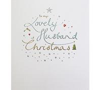 Tarjeta de Navidad (plk8037) a mi Lovely marido en Navidad - de texto en relieve.