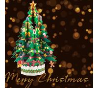 Tarjeta de Navidad Pop-Up,Árbol de Navidad 3D,Papá Noel, Reno,Tarjeta regalo con Sobre -06