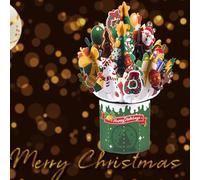 Tarjeta de Navidad Pop-Up,Árbol de Navidad 3D,Papá Noel, Reno,Tarjeta regalo con Sobre -07