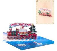 Tarjeta de Navidad Pop-Up,Árbol de Navidad 3D,Papá Noel, Reno,Tarjeta regalo con Sobre Estilo 3