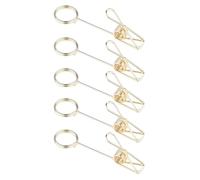 Tarjeta De Nombre de Metal de doble, 5 piezas, con Clips de alambre de hierro para gestión eficiente del escritorio de oficina, abrazadera para exhibición de tarjetas de escritorio