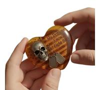 Tarjeta de notas, en forma de corazón con diseño de calavera, tarjeta de mensaje emocional, para viajes, viajes de negocios, al aire libre, escuela, hombres, mujeres, niños, niñas, jóvenes