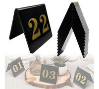 Tarjeta De Número De Mesa Restaurante Lateral Doble, 1-25 1-50 1-100 Negro Cartel De Mesa De Acrílico Reutilizable, Claro Y Fácil De Leer, Apilable Para Ahorrar Espacio Pizarra De Signos(1-25)