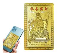 Tarjeta de oro chino de Dios de la Riqueza, Dios de la Riqueza | Tarjeta de oro tradicional china para coleccionar - Monedero para hombre y mujer Decoración Tarjeta de talismán dorada para riqueza y