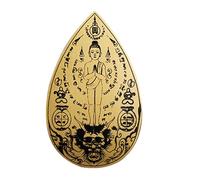 Tarjeta de oro de Buda, amuleto tailandés de oro | Buda tailandés Buda Holy Charm Amulet Gold Card - Signo de la suerte Runas de las Escrituras, Collar Decoración religiosa para la salud de la