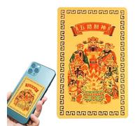 Tarjeta de oro del Dios de la riqueza,Tarjeta del Dios de la riqueza Feng Shui - Tarjeta de oro Feng Shui Dios de la riqueza,Tarjeta de decoración de cartera de la suerte simboliza la riqueza y la