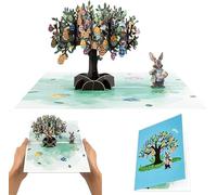 Tarjeta de Pascua con delicado diseño de huevo de primavera en 3D, tarjeta de felicitación de papel en capas como regalo para amigos, familia, esposa, marido, novia, madre, padre, profesor de Pascua