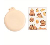 Tarjeta de Pegatinas DIY Bala - Peine Plegable Portátil con Espejo para Mujeres, Accesorios de Viaje en Opciones Marrón //
