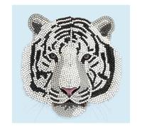 Tarjeta de pintura de diamante Crystal Art Cabeza de tigre blanco 18 x 18 cm