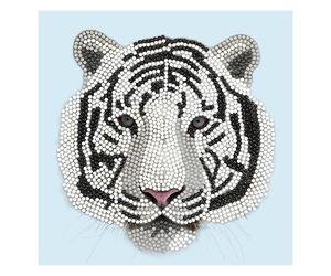 Tarjeta de pintura de diamante Crystal Art Cabeza de tigre blanco 18 x 18 cm