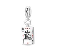 Tarjeta de póquer King of Spades K Charm colgante, Charm para pulsera, compatible con Pandora Bracelet Neckalce