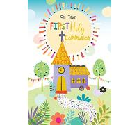 Tarjeta de primera comunión con texto en inglés «On Your First Holy Communion»