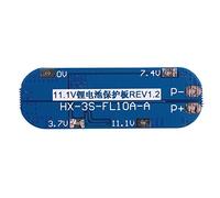 Tarjeta de protección de batería, tarjeta de protección 3S 11.1V 12V 12.6V PCB BMS Li ION Tarjeta de protección de batería de litio con recuperación automática máxima, fresas (10-13A)