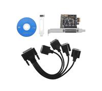 Tarjeta de Puerto Serie PCI-E Pcie una 4 Puertos Serie RS232 Control Industrial de 9 Pines Tarjeta de ExpansióN de 4 Puertos AX99100 con Cable