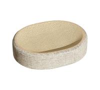Tarjeta de raspado de gato, cama integrada, almohadilla de rascar tejida de cáñamo ovalada, resistente al desgaste y resistente al polvo, se puede utilizar durante mucho tiempo. Scratch, Descanso e