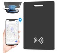 Tarjeta de rastreador de billetera delgada: WIYETY Slim Tag Localizador de billetera recargable, compatible con Apple Find My (solo iOS), carga inalámbrica, resistente al agua IP68 para carteras,