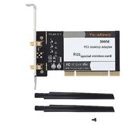 Tarjeta de Red de Escritorio PCI, 802.11a / b/g/n Dual Band 2.4Ghz / 5Ghz 300M PC Tarjeta de Red inalámbrica, Chip para Atheros AR9220, Adaptador PCI WiFi para Win XP / 7/8/10