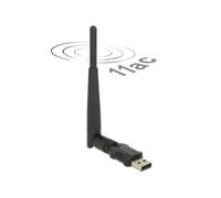 Tarjeta de Red Delock 12462 USB 2.0 Wi-Fi 5 433 Mbit/s Banda Dual Negra