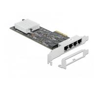 Tarjeta de red DeLOCK 4 puertos RJ45 PCI Express x4 2,5 GbE negra metálica