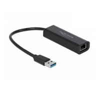 Tarjeta de red DeLOCK 66299 USB-A Ethernet 2,5 Gb/s cable 15 cm negra