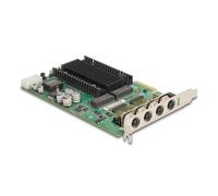 Tarjeta de Red Delock 86054 PCI Express 4 Puertos Gigabit Ethernet PoE+