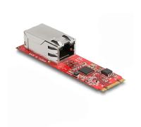 Tarjeta de red DeLOCK Convertidor M.2 B+M RJ45 2,5 Gigabit LAN rojo