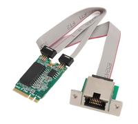 Tarjeta de Red Gigabit Ethernet M.2 A E Key, 10/100/1000Mbps Pin Doblado Gigabit Ethernet Puerto único RJ45 Tarjeta de Red LAN Ethernet de Servidor, Chip I210AT