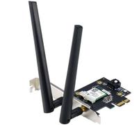 ASUS PCE-AXE5400, Adaptador WiFi 6E PCI-E con 2 Antenas externas, soporta la Banda de 6GHz, 160MHz, Bluetooth 5.2, Seguridad de Red WPA3, OFDMA y MU-MIMO, PCE Wi-Fi 802.11axe